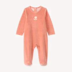 Velours romper voor meisje met fantasie borduursel