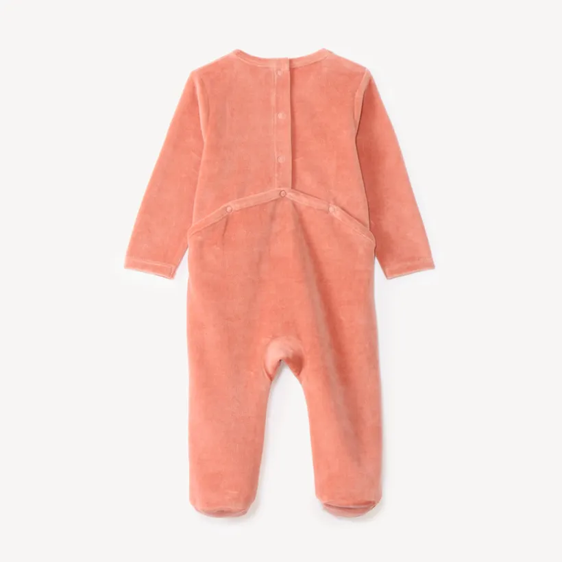 Velours romper voor meisje met fantasie borduursel