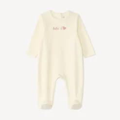 Velours romper voor meisje met fantasie borduursel