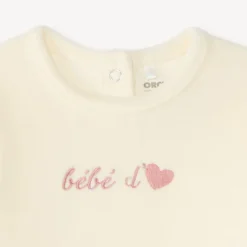 Velours romper voor meisje met fantasie borduursel