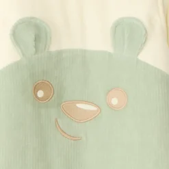 Velours slaapzak met afneembare mouwen, teddybeer borduursel TOG 3 voor babyjongen.
