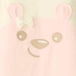 Velours slaapzak met afneembare mouwen, borduursel met teddybeer, TOG 3 voor meisjesbaby.