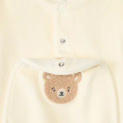 Velours slaapzak met berenpatch voor baby's