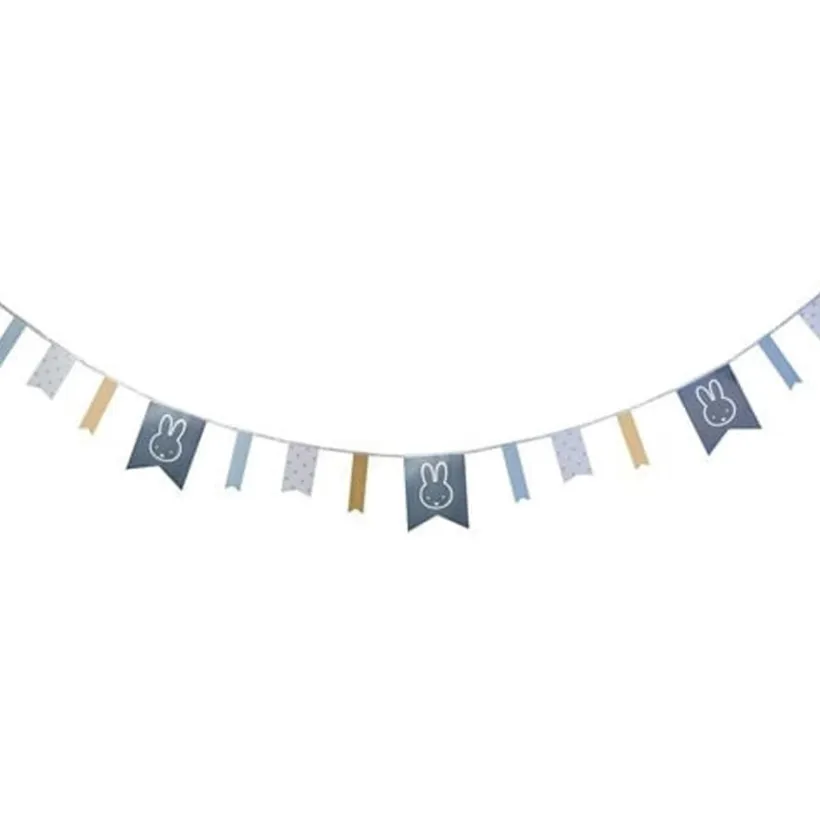 Verjaardag Slinger Vlagjes Miffy Blauw 4m