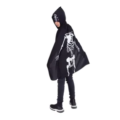 Verkleedkostuum masker en cape met skeletmotief 3-8 jaar