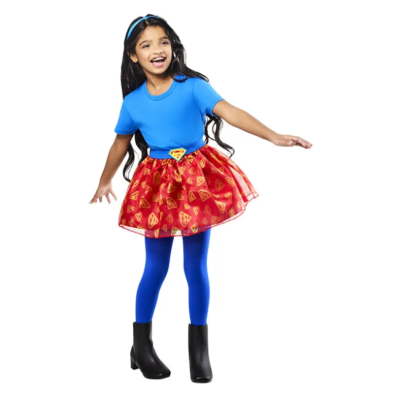 Verkleedset 5-8 jaar Supergirl Warner met rok en haarband