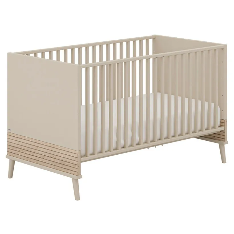 Verstelbaar babybedje 70 x 140 cm Eefje Cashmere Beige/Groovy Eikenhout