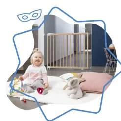 Verstelbaar drukbevestigd Deco Pop veiligheidshekje – naturel