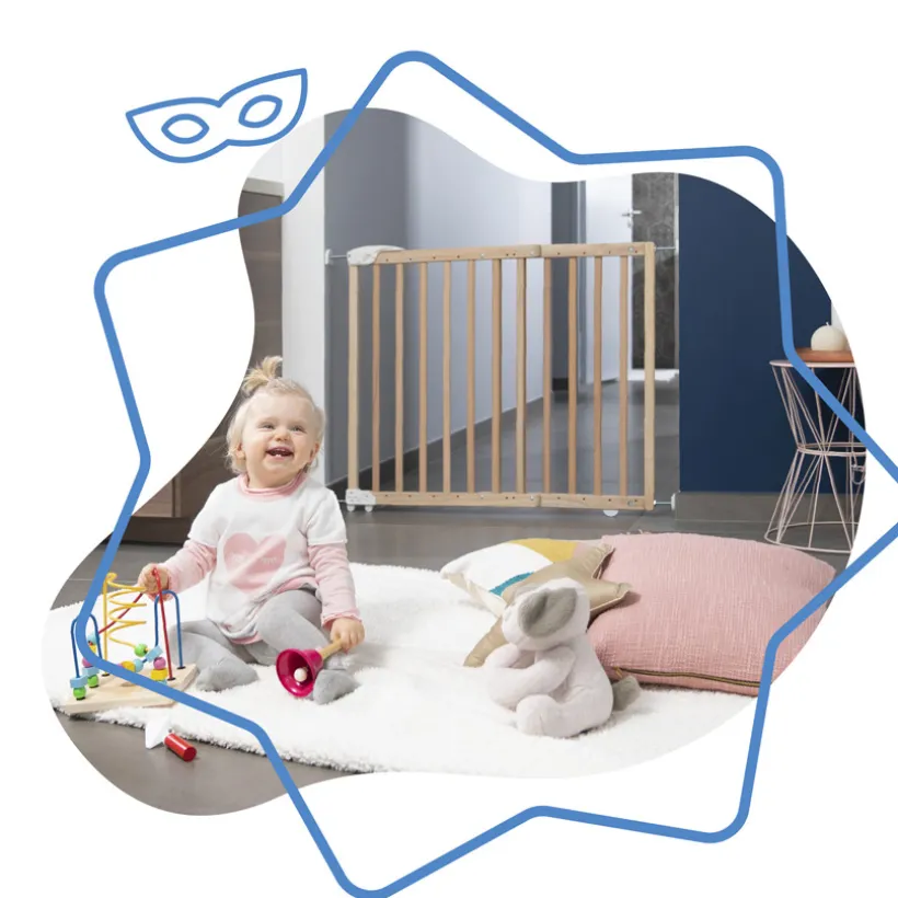 Verstelbaar drukbevestigd Deco Pop veiligheidshekje – naturel