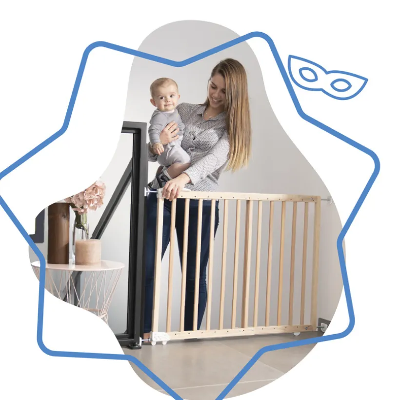 Verstelbaar drukbevestigd Deco Pop veiligheidshekje – naturel