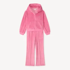 Vest- en joggingset in fluweel meisjes