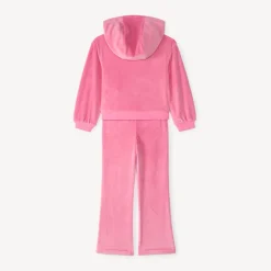 Vest- en joggingset in fluweel meisjes