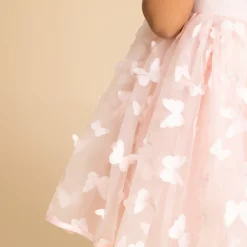 Vestido sin mangas con mariposas en relieve para niña bebé