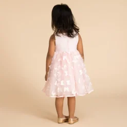 Vestido sin mangas con mariposas en relieve para niña bebé