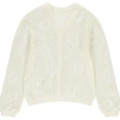 Vest in ajour met bloemen meisjes