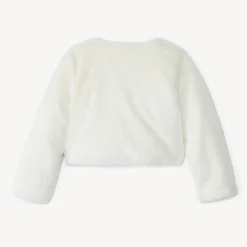 Vest in bolérostijl met gewatteerd namaakbont en lintknoop meisjes