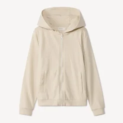 Vest in effen fleece met kap meisjes