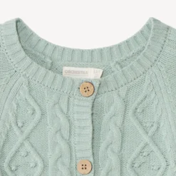 Vest in effen gebreid met fantasietorsade meisjes