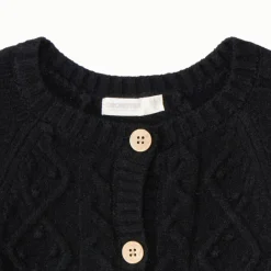 Vest in effen gebreid met fantasietorsade meisjes