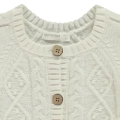 Vest in effen gebreid met fantasietorsade meisjes