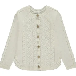 Vest in effen gebreid met fantasietorsade meisjes