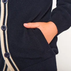 Vest in effen gebreid met geribde afwerking jongens