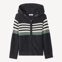 Vest in fantasiegebreide stof met colour block effect jongens