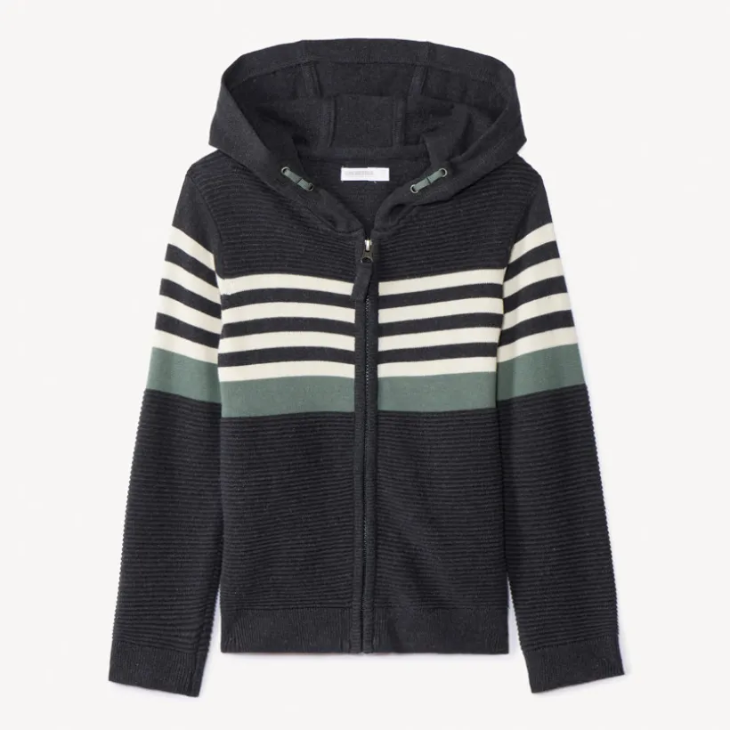 Vest in fantasiegebreide stof met colour block effect jongens