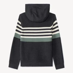 Vest in fantasiegebreide stof met colour block effect jongens
