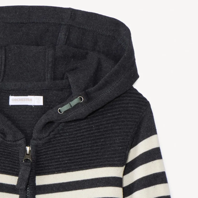 Vest in fantasiegebreide stof met colour block effect jongens