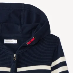 Vest in fantasiegebreide stof met colour block effect jongens