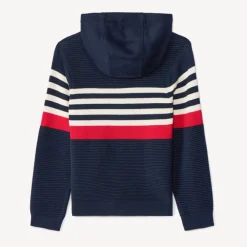 Vest in fantasiegebreide stof met colour block effect jongens