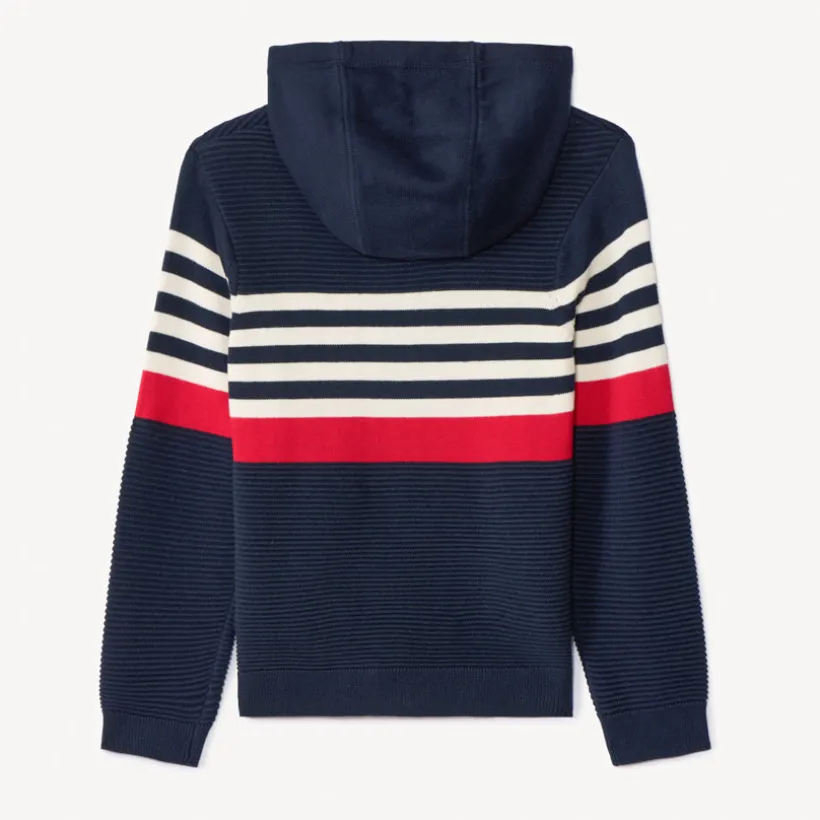 Vest in fantasiegebreide stof met colour block effect jongens