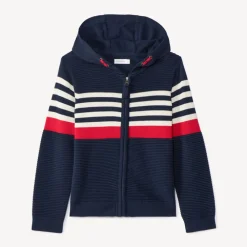 Vest in fantasiegebreide stof met colour block effect jongens