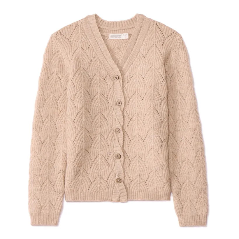 Vest in fantasiegebreid met torsadeknopen meisjes