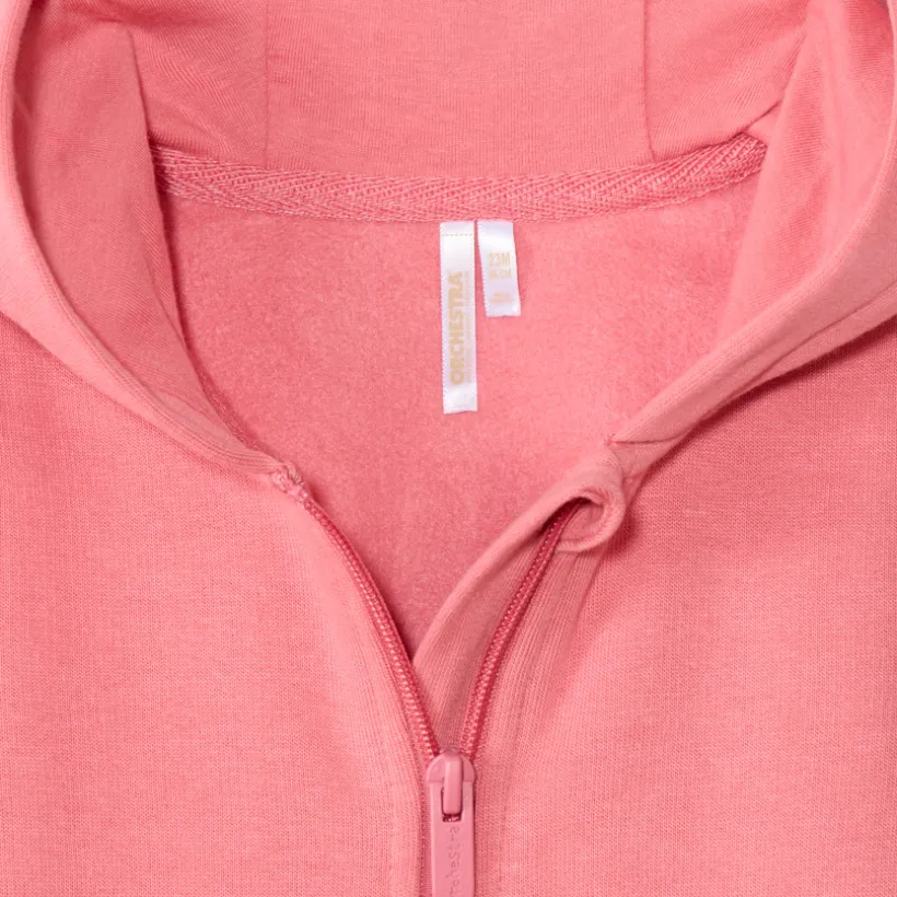 Vest in fleece effen met geborduurd lurex hart meisjes
