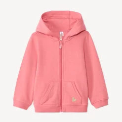 Vest in fleece effen met geborduurd lurex hart meisjes