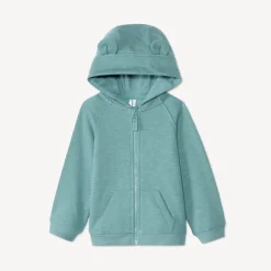 Vest in fleece met kap en 3D-berenoor voor babyjongens