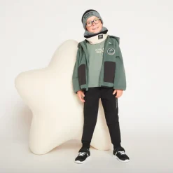 Vest in fleece met kap en geborduurde patch jongens