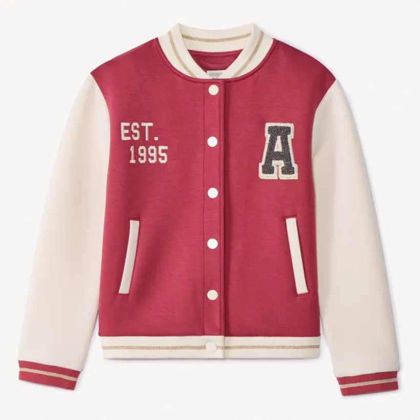 Vest in fleece met teddyhals en colourblock-effect meisjes