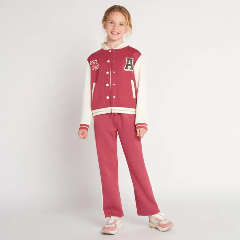 Vest in fleece met teddyhals en colourblock-effect meisjes