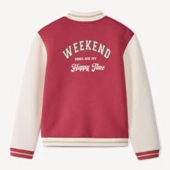Vest in fleece met teddyhals en colourblock-effect meisjes