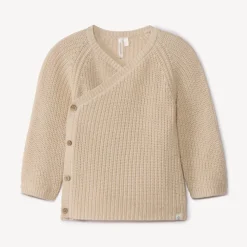Vest in gebreide parelsteek effen voor baby