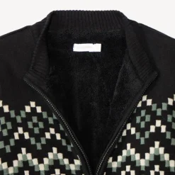 Vest in gebreide stof met sherpa voering en Azteekse jacquardmotieven jongens