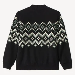 Vest in gebreide stof met sherpa voering en Azteekse jacquardmotieven jongens