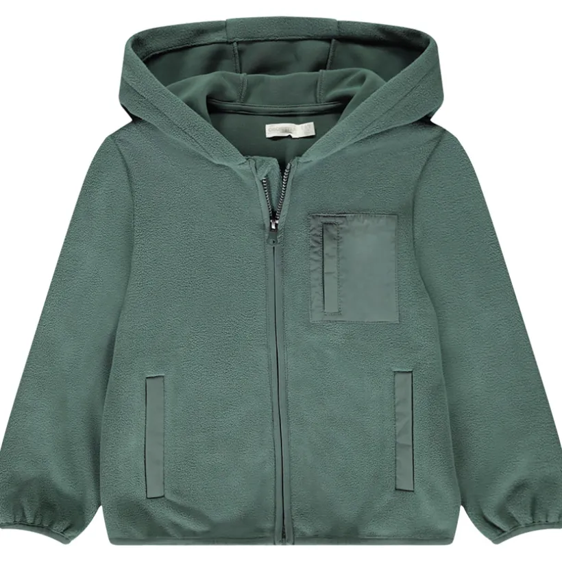 Vest in microfleece met kap en zakken voor jongen