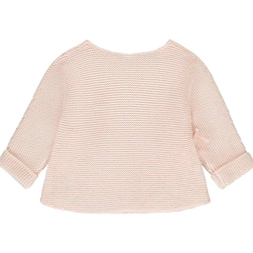 Vest met cache-cœur in gebreid voor baby meisje