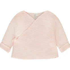 Vest met cache-cœur in gebreid voor baby meisje