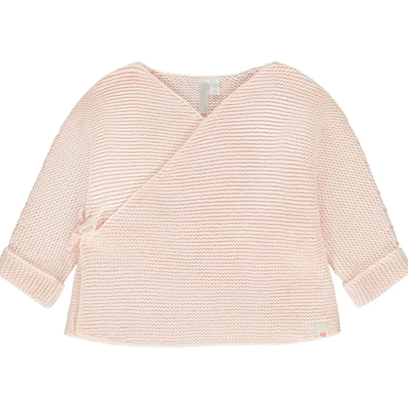 Vest met cache-cœur in gebreid voor baby meisje