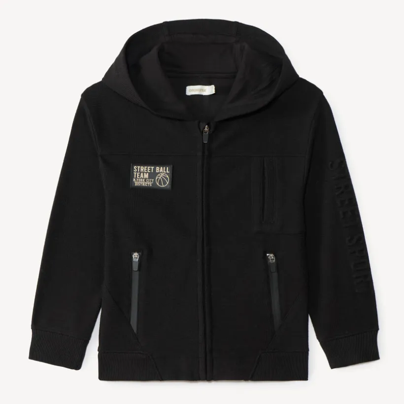 Vest met capuchon voor jongens in sportieve stijl